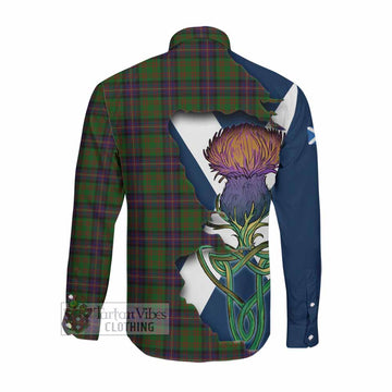 Cochrane Tartan Family Crest Long Sleeve Button Shirt Scottish Thistle Celtic Inspired