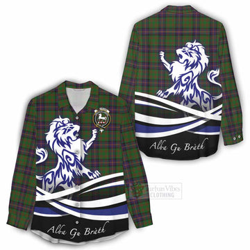 Cochrane Tartan Women's Casual Shirt with Alba Gu Brath Regal Lion Emblem