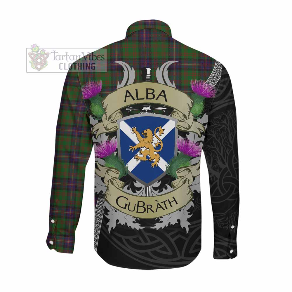 Tartan Vibes Clothing Cochrane Tartan Family Crest Long Sleeve Button Shirt Lion Rampant Royal Thistle Shield Celtic Inspired