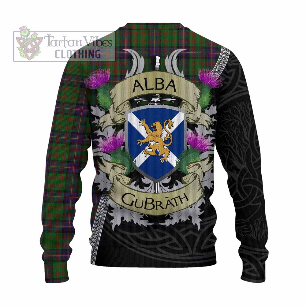 Tartan Vibes Clothing Cochrane Tartan Family Crest Knitted Sweater Lion Rampant Royal Thistle Shield Celtic Inspired