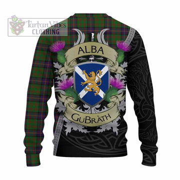 Tartan Vibes Clothing Cochrane Tartan Family Crest Knitted Sweater Lion Rampant Royal Thistle Shield Celtic Inspired