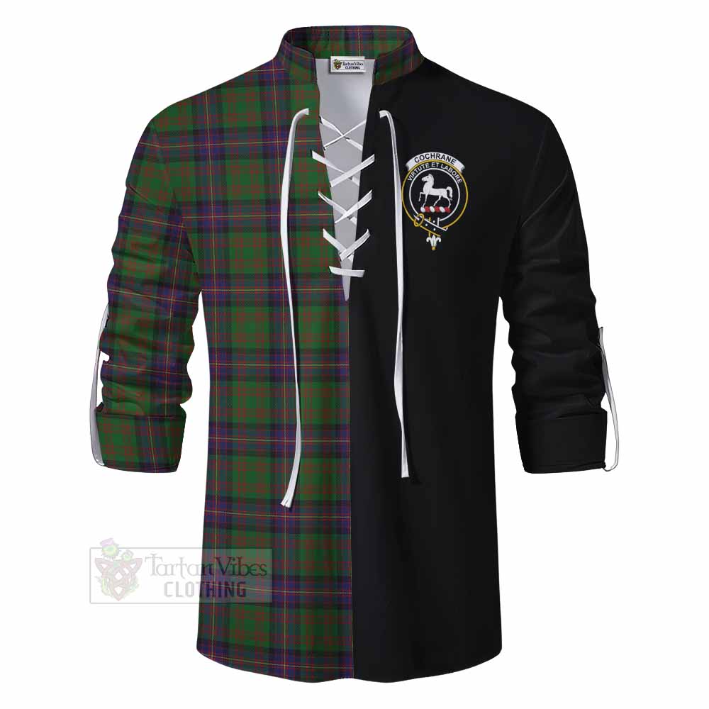 Tartan Vibes Clothing Cochrane Tartan Ghillie Kilt Shirt with Family Crest and Half Of Me Style