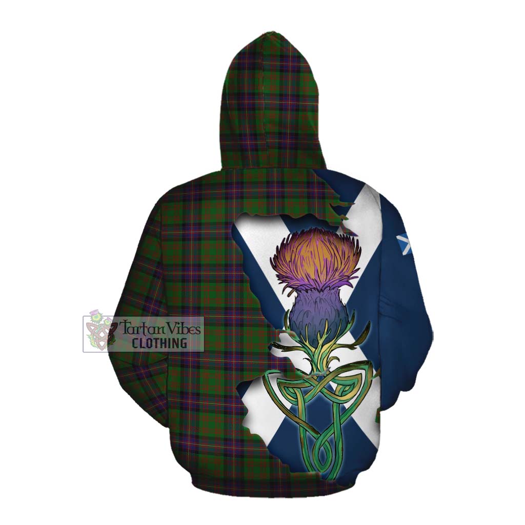 Tartan Vibes Clothing Cochrane Tartan Family Crest Cotton Hoodie Scottish Thistle Celtic Inspired