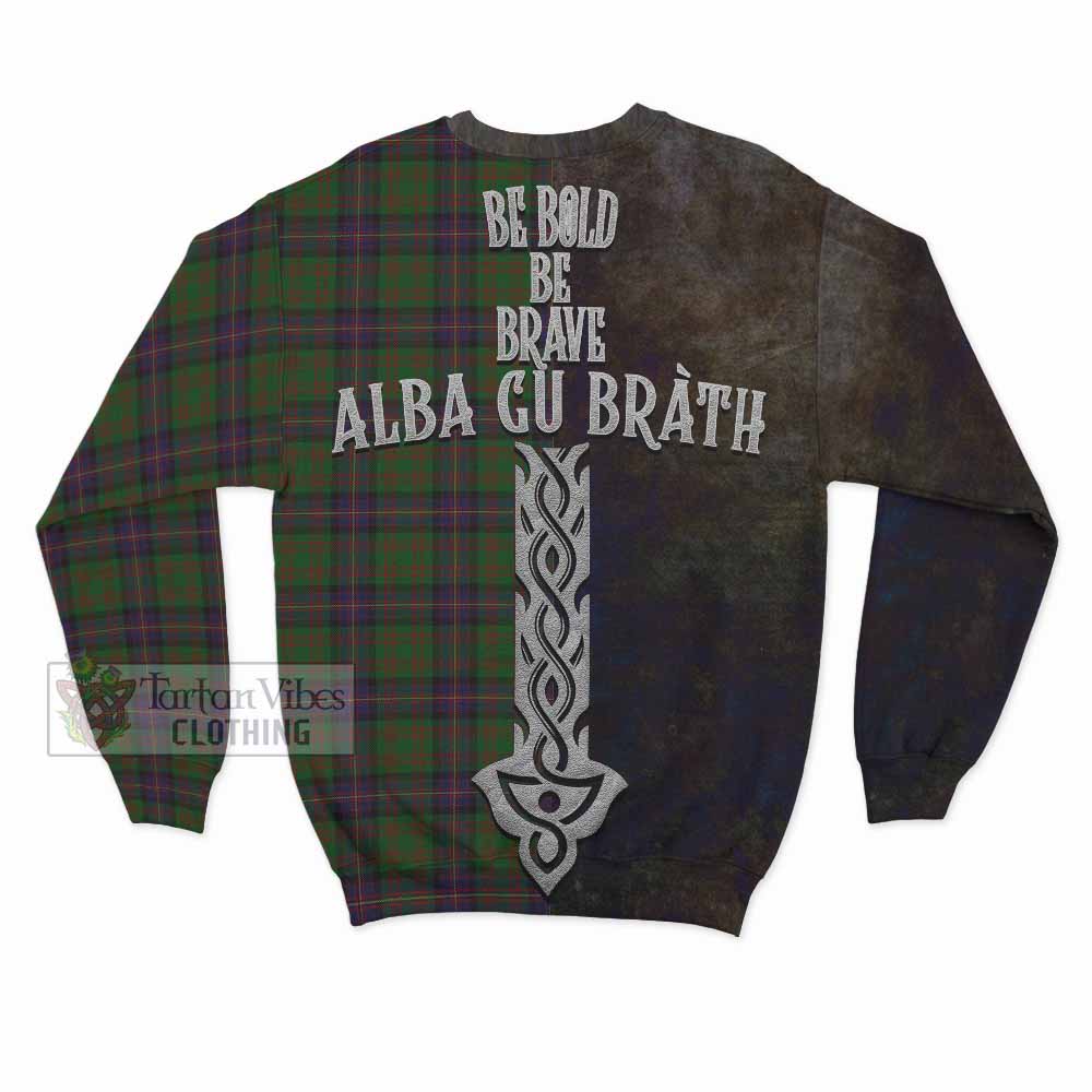 Tartan Vibes Clothing Cochrane Tartan Family Crest Sweatshirt Alba Gu Brath Be Brave Lion Ancient Style