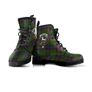 Cochrane Tartan Leather Boots with Family Crest
