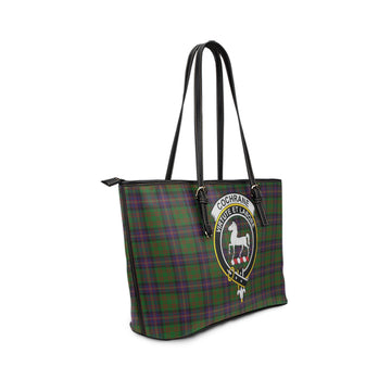 Cochrane Tartan Leather Tote Bag with Family Crest
