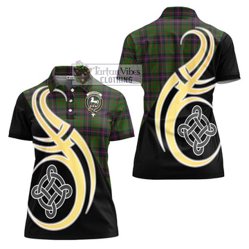 Cochrane Tartan Women's Polo Shirt with Family Crest and Celtic Symbol Style - Tartan Vibes Clothing