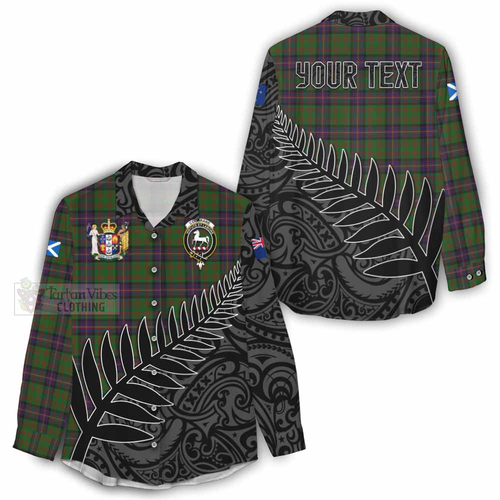 Tartan Vibes Clothing Cochrane Crest Tartan Women's Casual Shirt with New Zealand Silver Fern Half Style