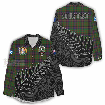 Tartan Vibes Clothing Cochrane Crest Tartan Women's Casual Shirt with New Zealand Silver Fern Half Style