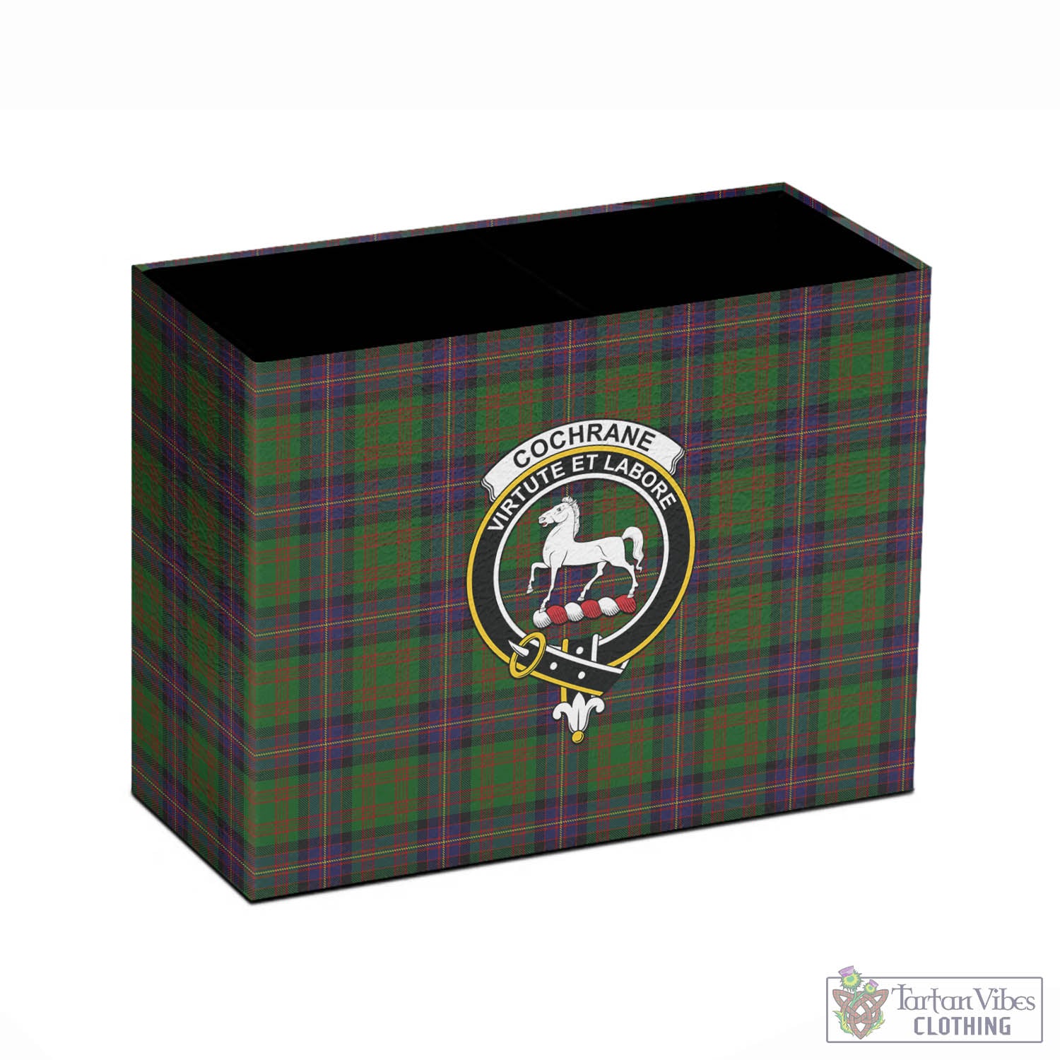 Tartan Vibes Clothing Cochrane Tartan Pen Holder with Family Crest