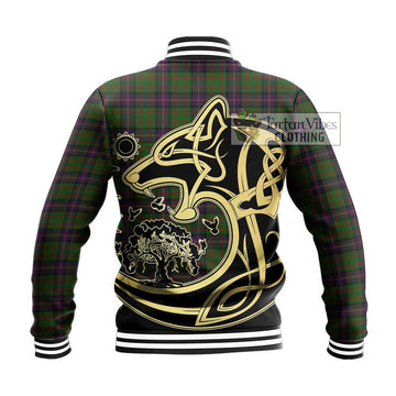 Cochrane Tartan Baseball Jacket with Family Crest Celtic Wolf Style - Tartan Vibes Clothing