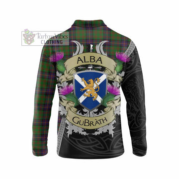 Tartan Vibes Clothing Cochrane Tartan Family Crest Long Sleeve Polo Shirt Lion Rampant Royal Thistle Shield Celtic Inspired