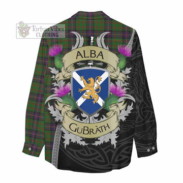 Cochrane Tartan Family Crest Women's Casual Shirt Lion Rampant Royal Thistle Shield Celtic Inspired