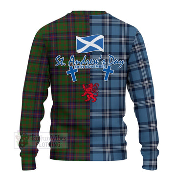 Tartan Vibes Clothing Cochrane Tartan Knitted Sweater Happy St. Andrew's Day Half Tartan Style