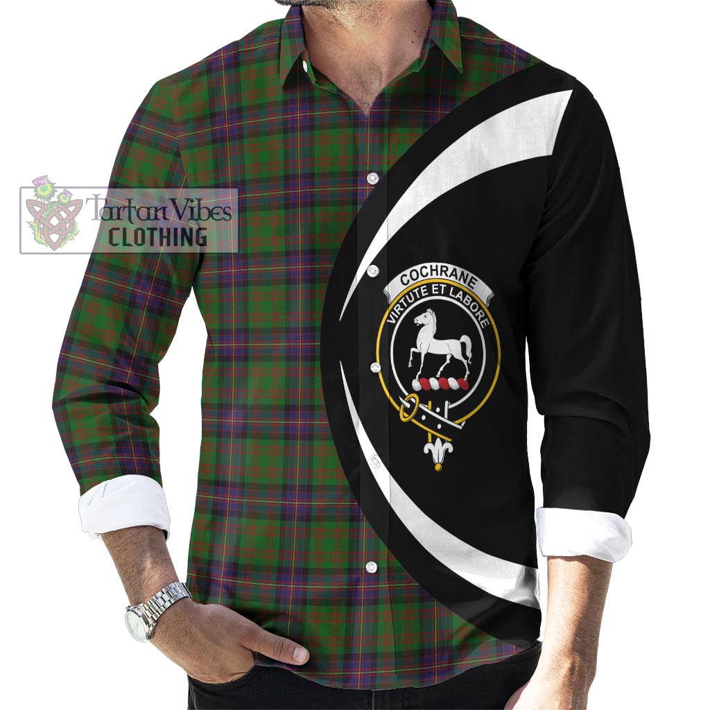 Cochrane Tartan Long Sleeve Button Up with Family Crest Circle Style - Tartan Vibes Clothing