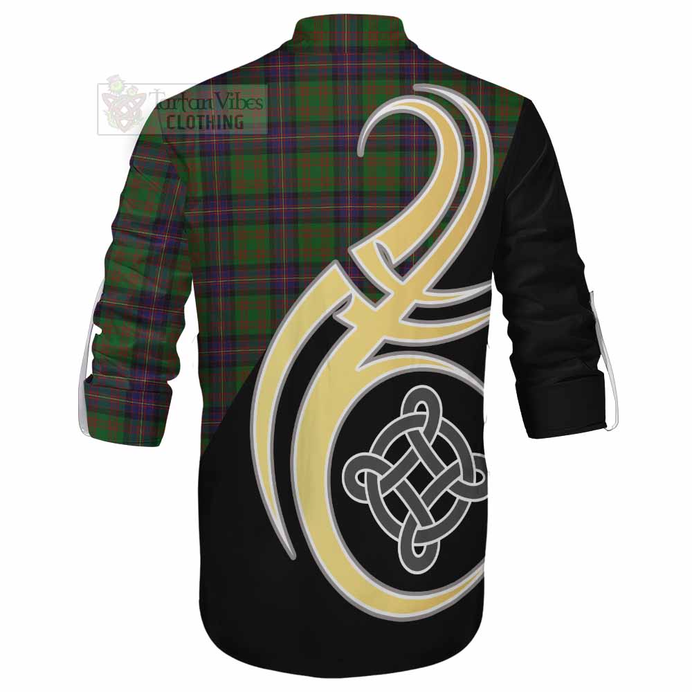 Tartan Vibes Clothing Cochrane Tartan Ghillie Kilt Shirt with Family Crest and Celtic Symbol Style