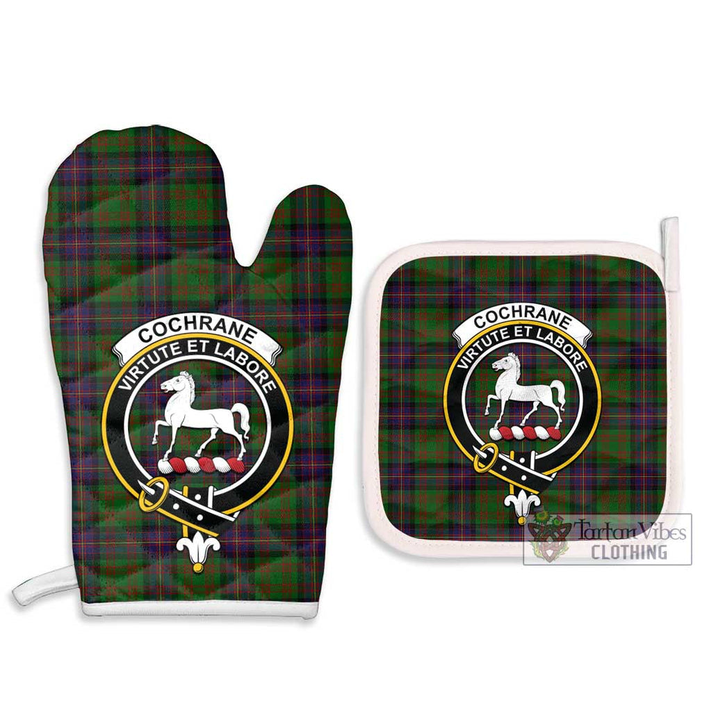 Cochrane Tartan Combo Oven Mitt & Pot-Holder with Family Crest Combo 1 Oven Mitt & 2 Pot-Holder White - Tartan Vibes Clothing