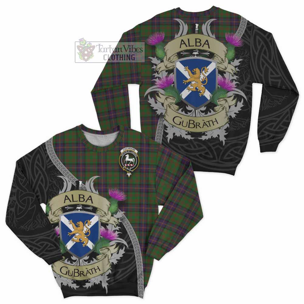 Tartan Vibes Clothing Cochrane Tartan Family Crest Sweatshirt Lion Rampant Royal Thistle Shield Celtic Inspired