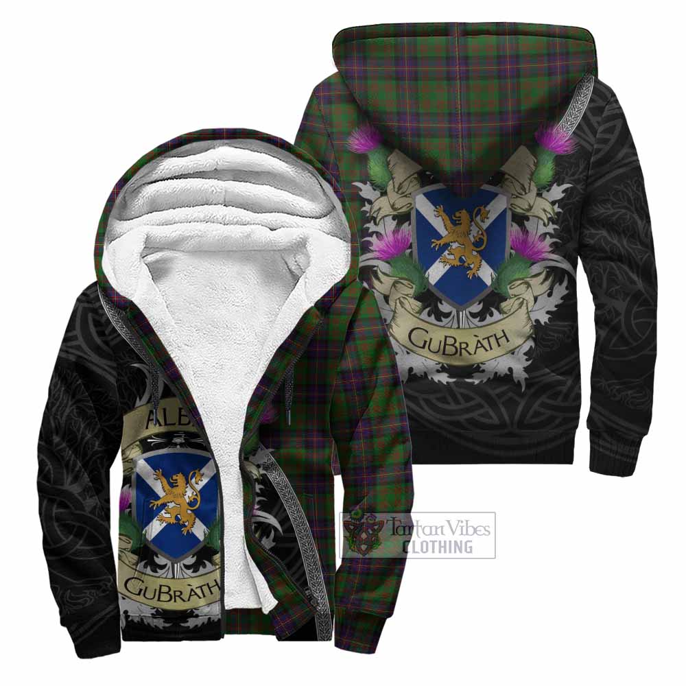 Tartan Vibes Clothing Cochrane Tartan Family Crest Sherpa Hoodie Lion Rampant Royal Thistle Shield Celtic Inspired