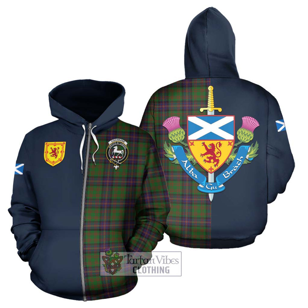 Tartan Vibes Clothing Cochrane Tartan Hoodie with Scottish Lion Royal Arm Half Style