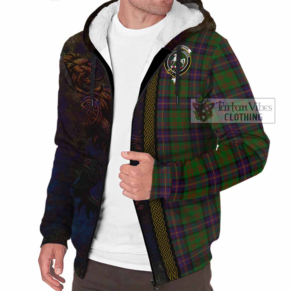 Tartan Vibes Clothing Cochrane Tartan Family Crest Sherpa Hoodie Alba Gu Brath Be Brave Lion Ancient Style