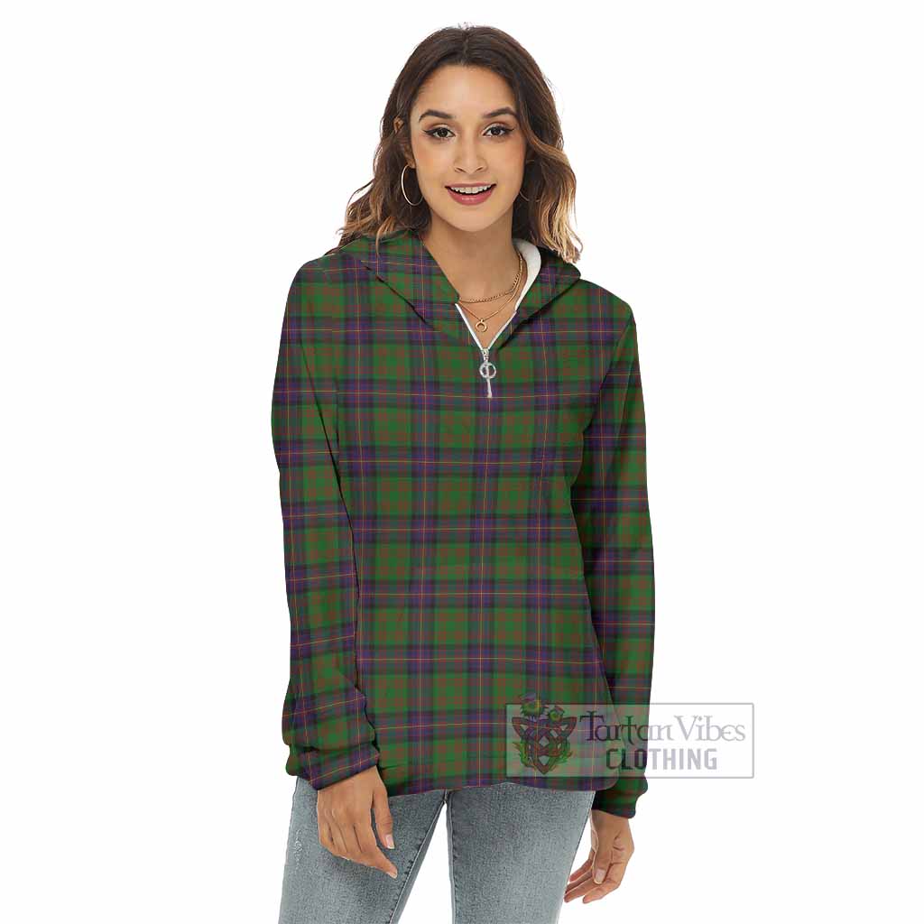 Tartan Vibes Clothing Cochrane Tartan Women's Borg  Half Zip Fleece Hoodie
