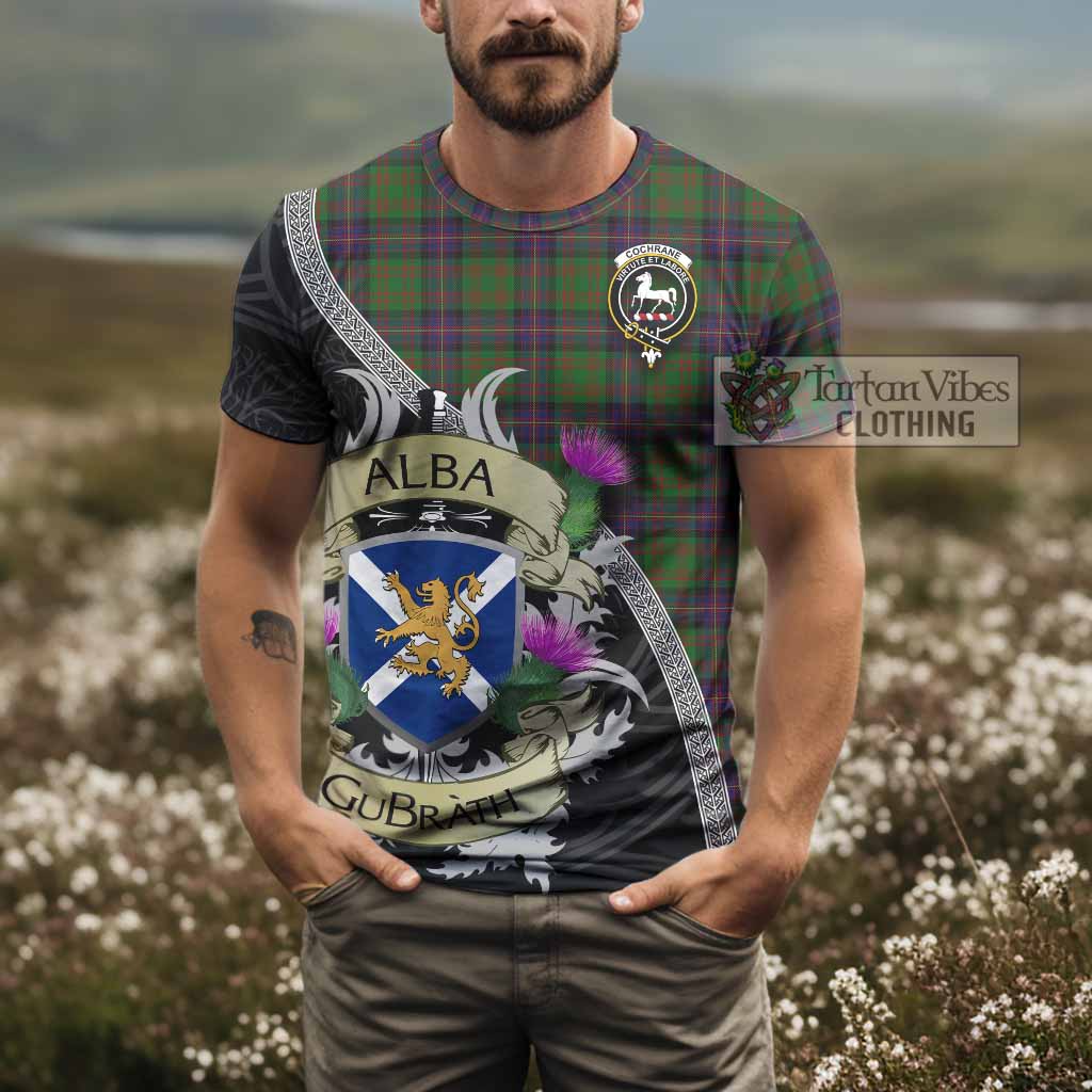 Tartan Vibes Clothing Cochrane Tartan Family Crest T-Shirt Lion Rampant Royal Thistle Shield Celtic Inspired