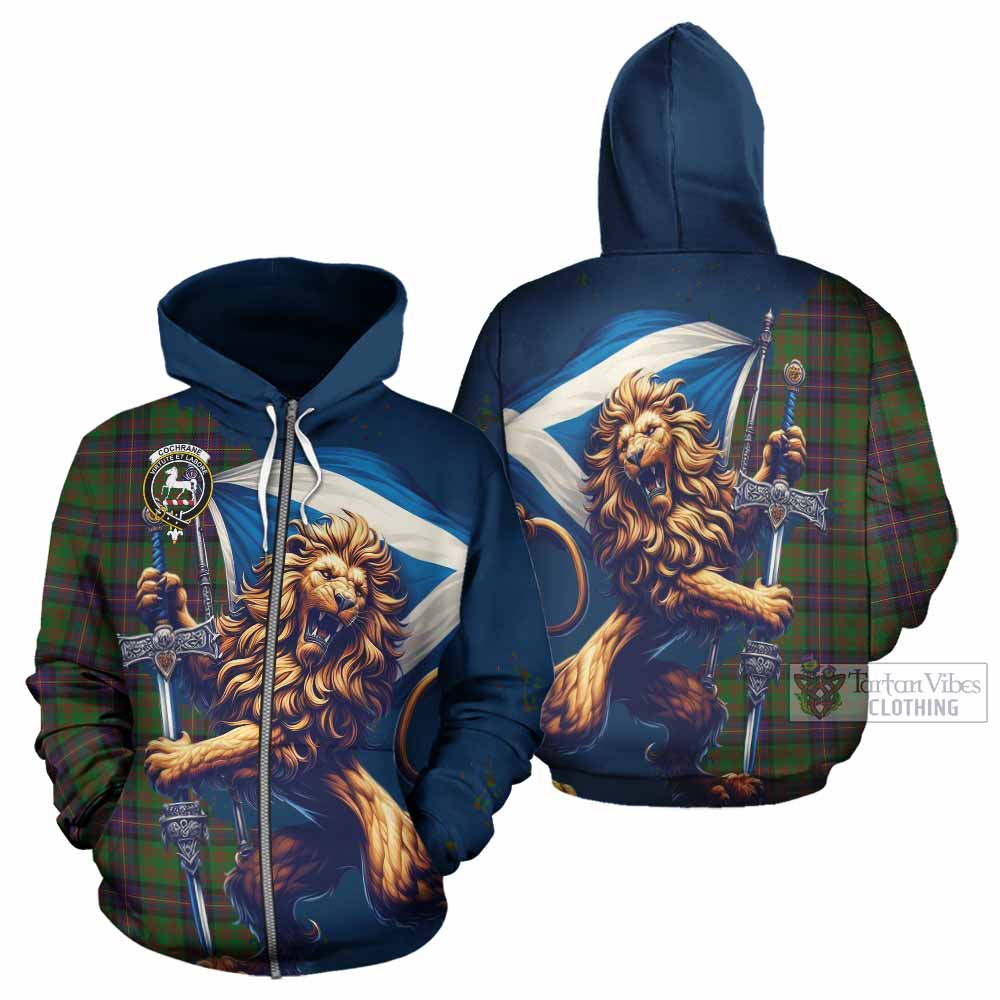 Cochrane Tartan Family Crest Hoodie with Scottish Majestic Lion