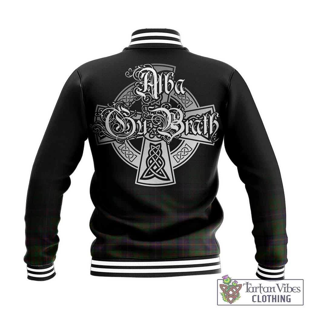Tartan Vibes Clothing Cochrane Tartan Baseball Jacket Featuring Alba Gu Brath Family Crest Celtic Inspired