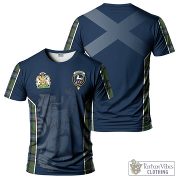 Cochrane Ancient Tartan T-Shirt with Family Crest and Lion Rampant Vibes Sport Style