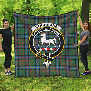 Cochrane Ancient Tartan Quilt with Family Crest