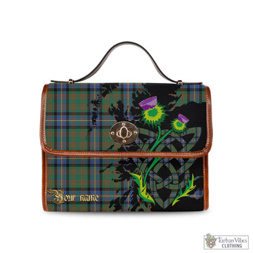 Cochrane Ancient Tartan Waterproof Canvas Bag with Scotland Map and Thistle Celtic Accents