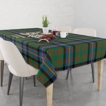 Cochrane Ancient Tartan Tablecloth with Clan Crest and the Golden Sword of Courageous Legacy