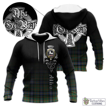 Cochrane Ancient Tartan Knitted Hoodie Featuring Alba Gu Brath Family Crest Celtic Inspired