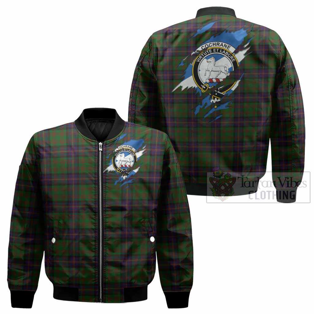 Cochrane Clan Crest In Me Tartan Bomber Jacket Scotland Flag Style