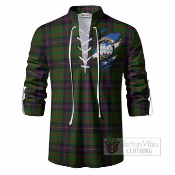 Cochrane Clan Crest In Me Tartan Ghillie Shirt Scotland Flag Style