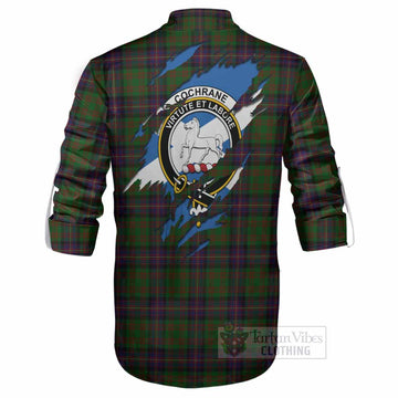 Cochrane Clan Crest In Me Tartan Ghillie Shirt Scotland Flag Style