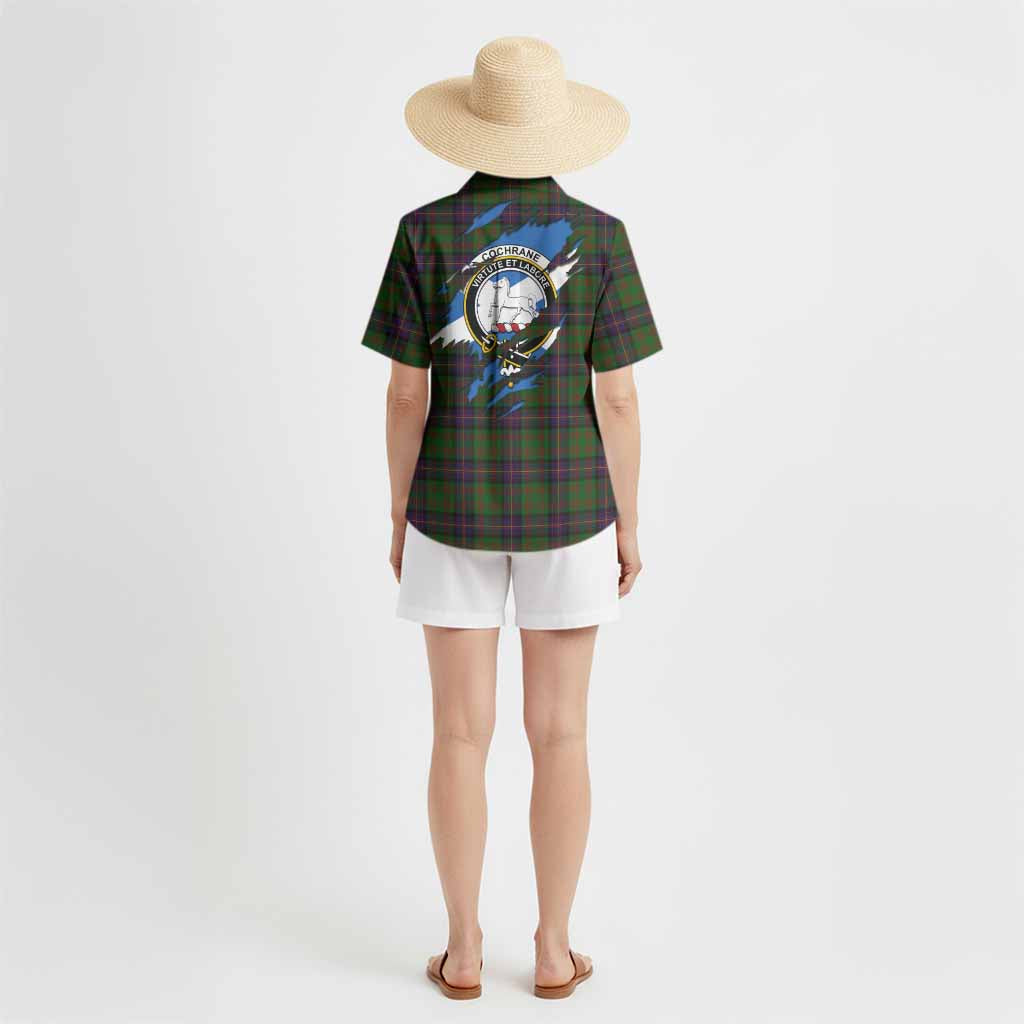 Cochrane Clan Crest In Me Tartan Hawaiian Shirt Scotland Flag Style