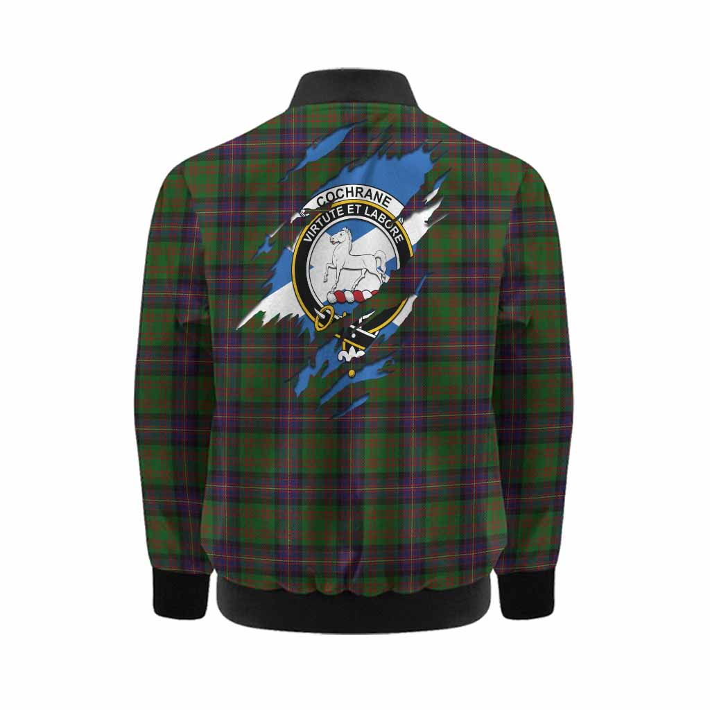 Cochrane Clan Crest In Me Tartan Kid Bomber Jacket Scotland Flag Style