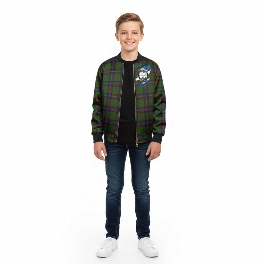 Cochrane Clan Crest In Me Tartan Kid Bomber Jacket Scotland Flag Style