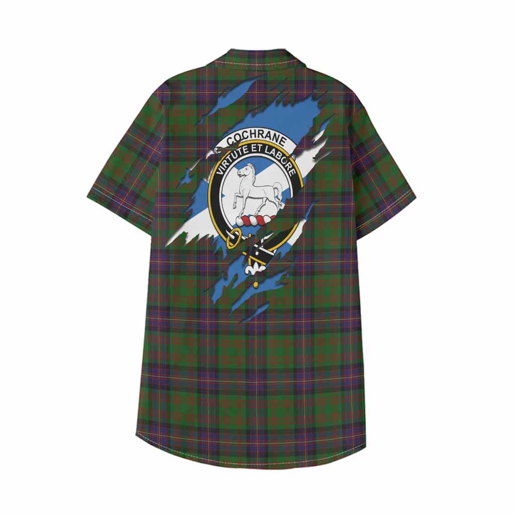 Cochrane Clan Crest In Me Tartan Kid Hawaiian Shirt Scotland Flag Style