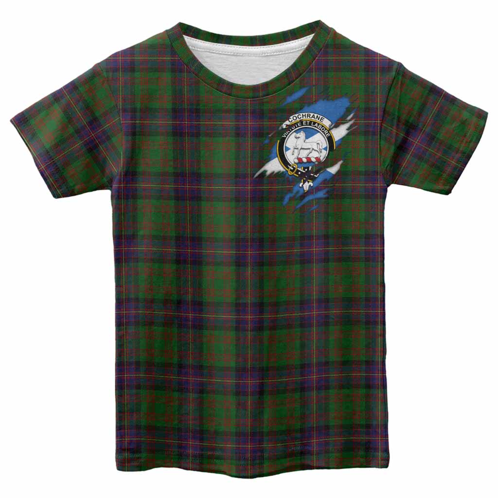 Cochrane Clan Crest In Me Tartan Kid T-shirt Scotland Flag Style