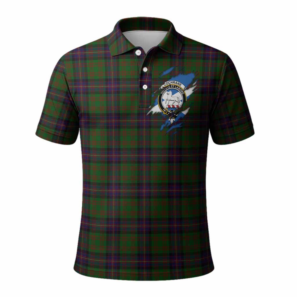 Cochrane Clan Crest In Me Tartan Polo Shirt Scotland Flag Style