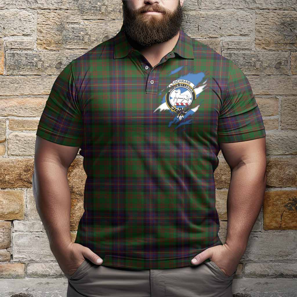 Cochrane Clan Crest In Me Tartan Polo Shirt Scotland Flag Style