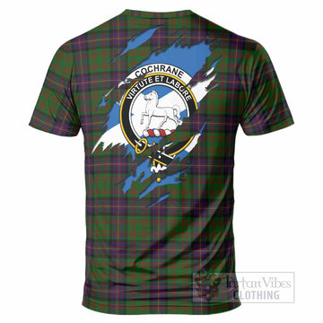 Cochrane Clan Crest In Me Tartan T-Shirt Scotland Flag Style