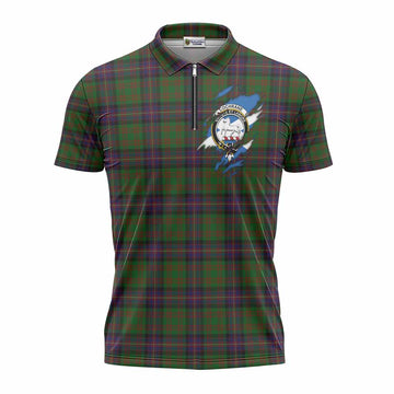 Cochrane Clan Crest In Me Tartan Zipper Polo Shirt Scotland Flag Style
