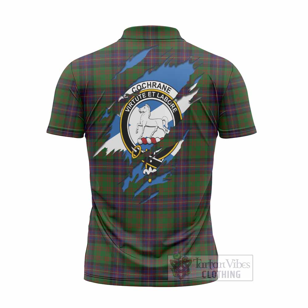 Cochrane Clan Crest In Me Tartan Zipper Polo Shirt Scotland Flag Style