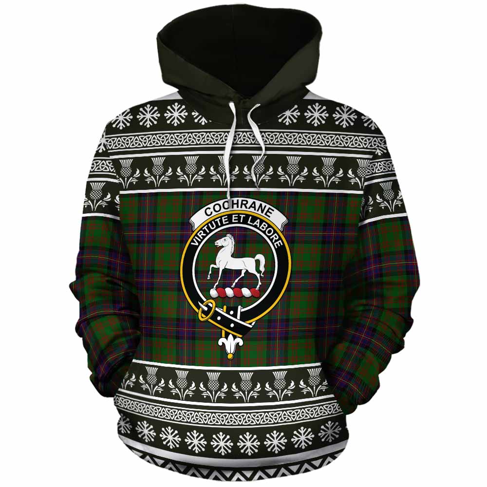 Cochrane Clan Tartan Christmas Cotton Hoodie with Family Crest - Tartan Vibes Clothing