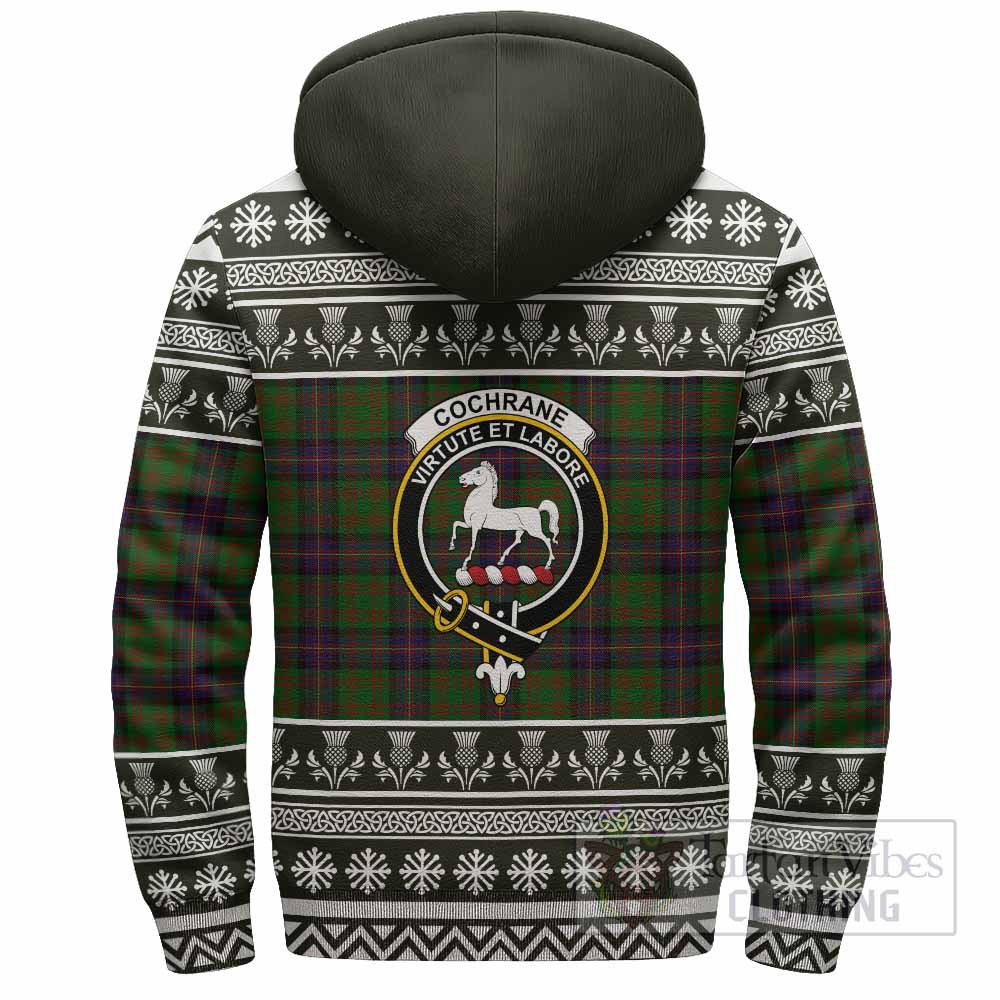Cochrane Clan Tartan Christmas Fleece Hoodie with Family Crest - Tartan Vibes Clothing