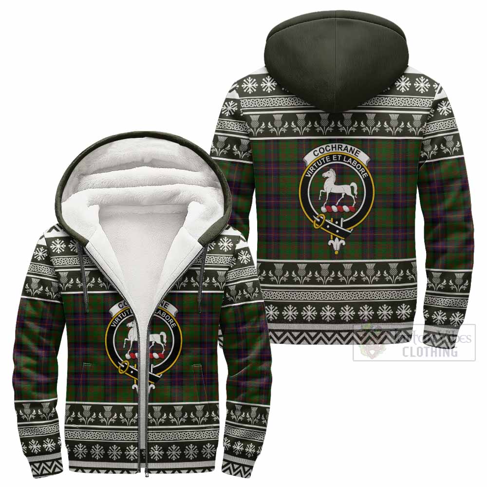 Cochrane Clan Tartan Christmas Fleece Hoodie with Family Crest - Tartan Vibes Clothing